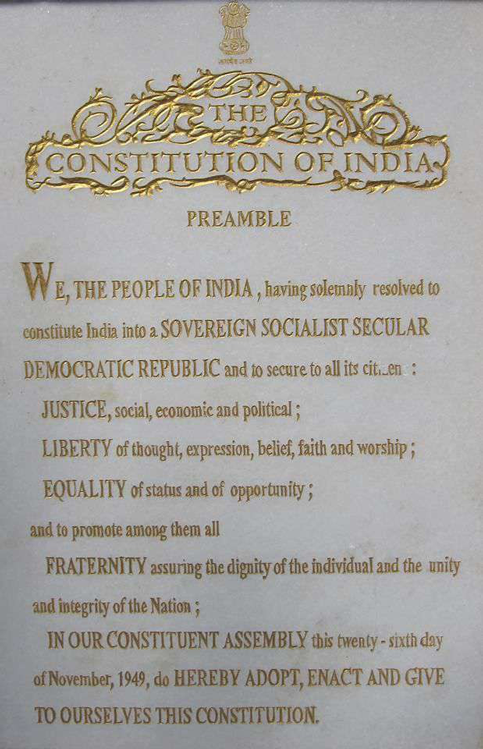 Image of Preamble of Constitution of India